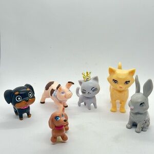 Barbie Doll Bundle Of Pet Puppy Dogs Cat Piggy Bunny & Other Pets Toy Animals